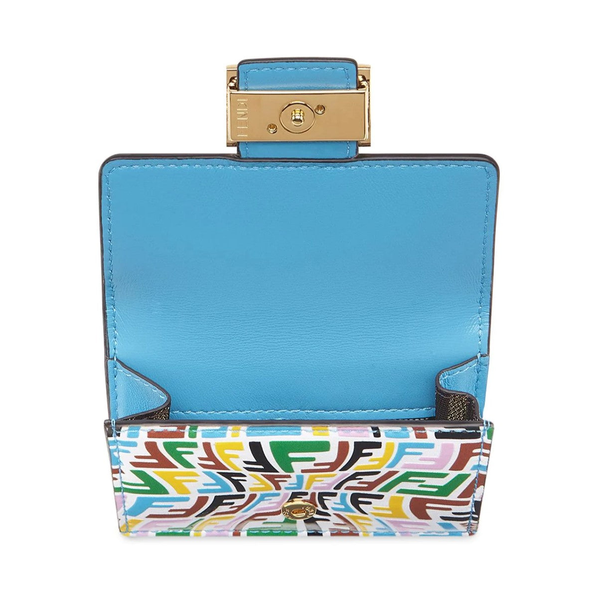 Fendi Vertigo Baguette Multicolor Leather Small Trifold Wallet