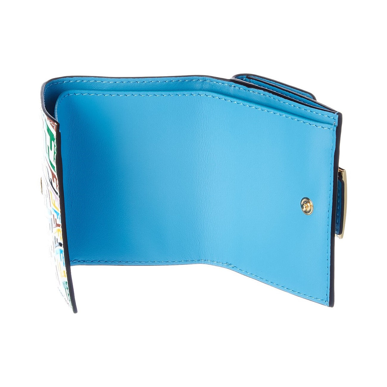 Fendi Vertigo Baguette Multicolor Leather Small Trifold Wallet