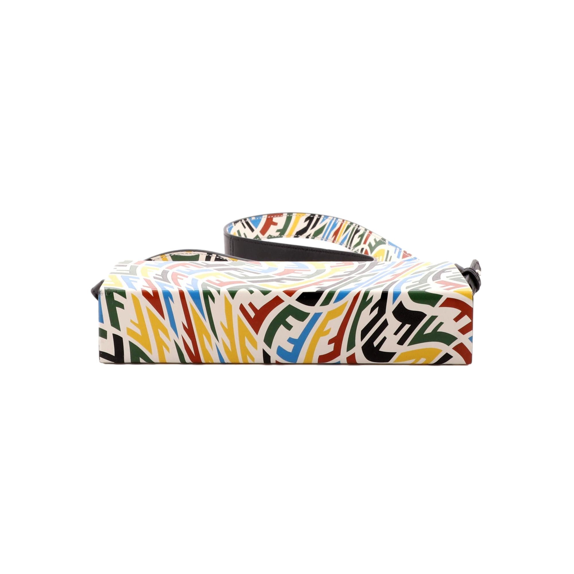 Fendi Vertigo Horizontal Box Multicolor Leather Shoulder Bag