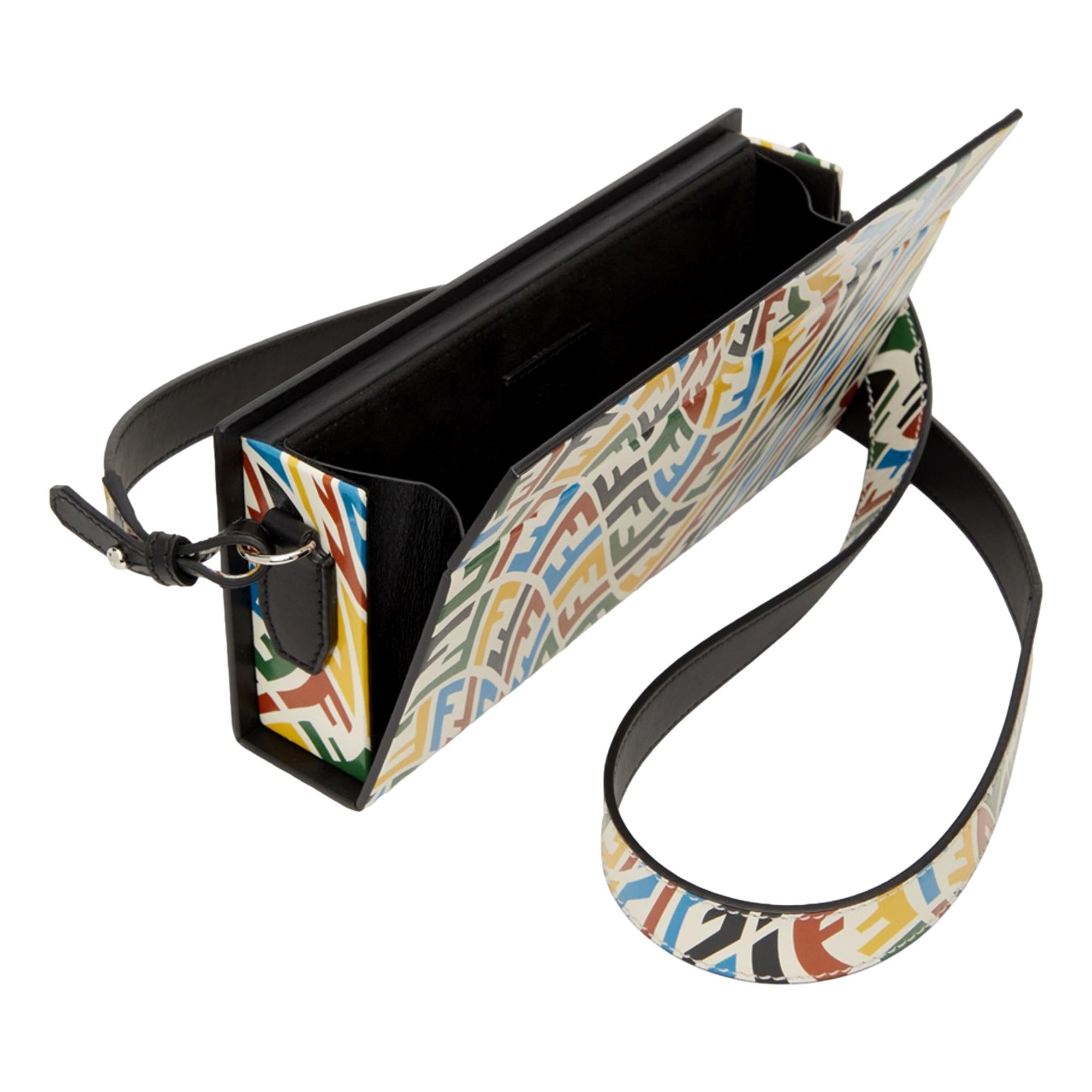 Fendi Vertigo Horizontal Box Multicolor Leather Shoulder Bag