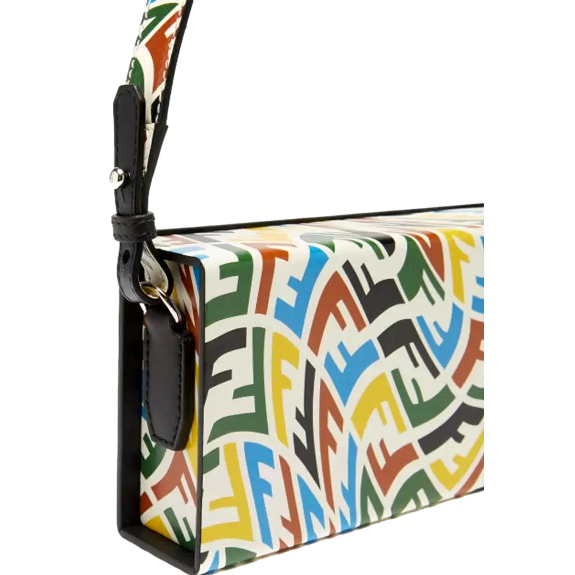 Fendi Vertigo Horizontal Box Multicolor Leather Shoulder Bag