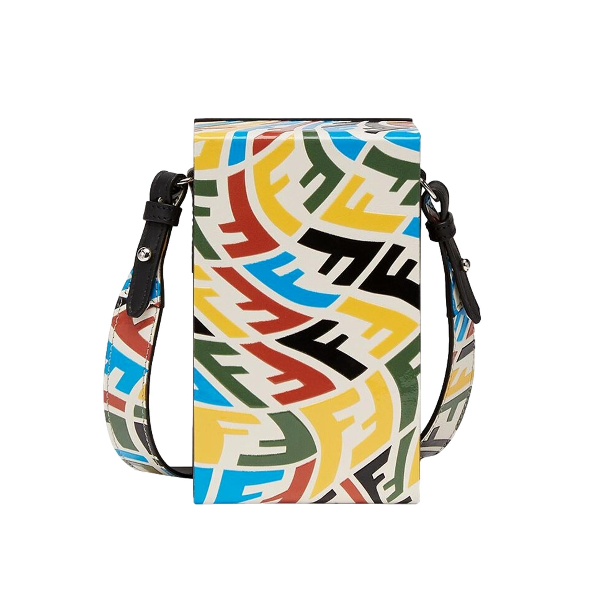 Fendi Vertigo Vertical Box Multicolor Leather Shoulder Bag