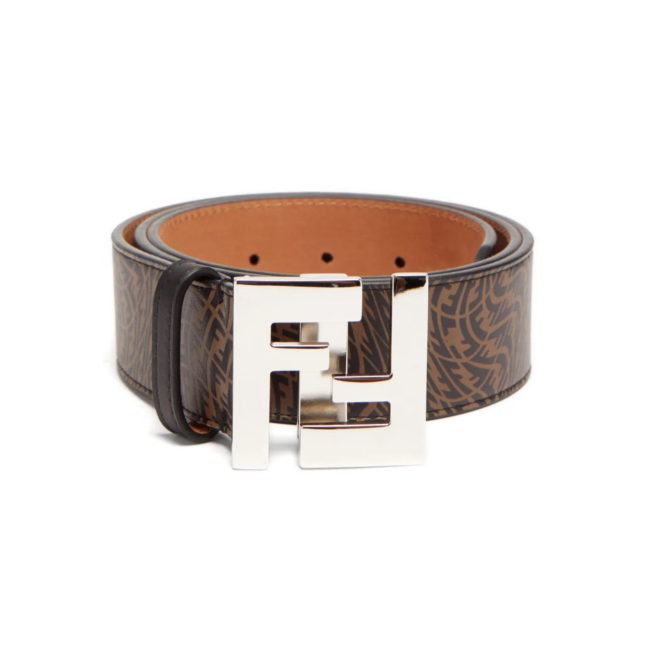 Fendi x Sarah Coleman FF Vertigo Brown Leather Belt 100/40