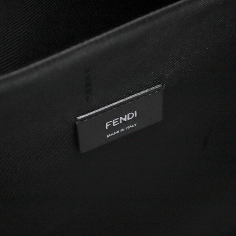 Fendi Zaino Marine Blue Canvas Stamp Logo Backpack