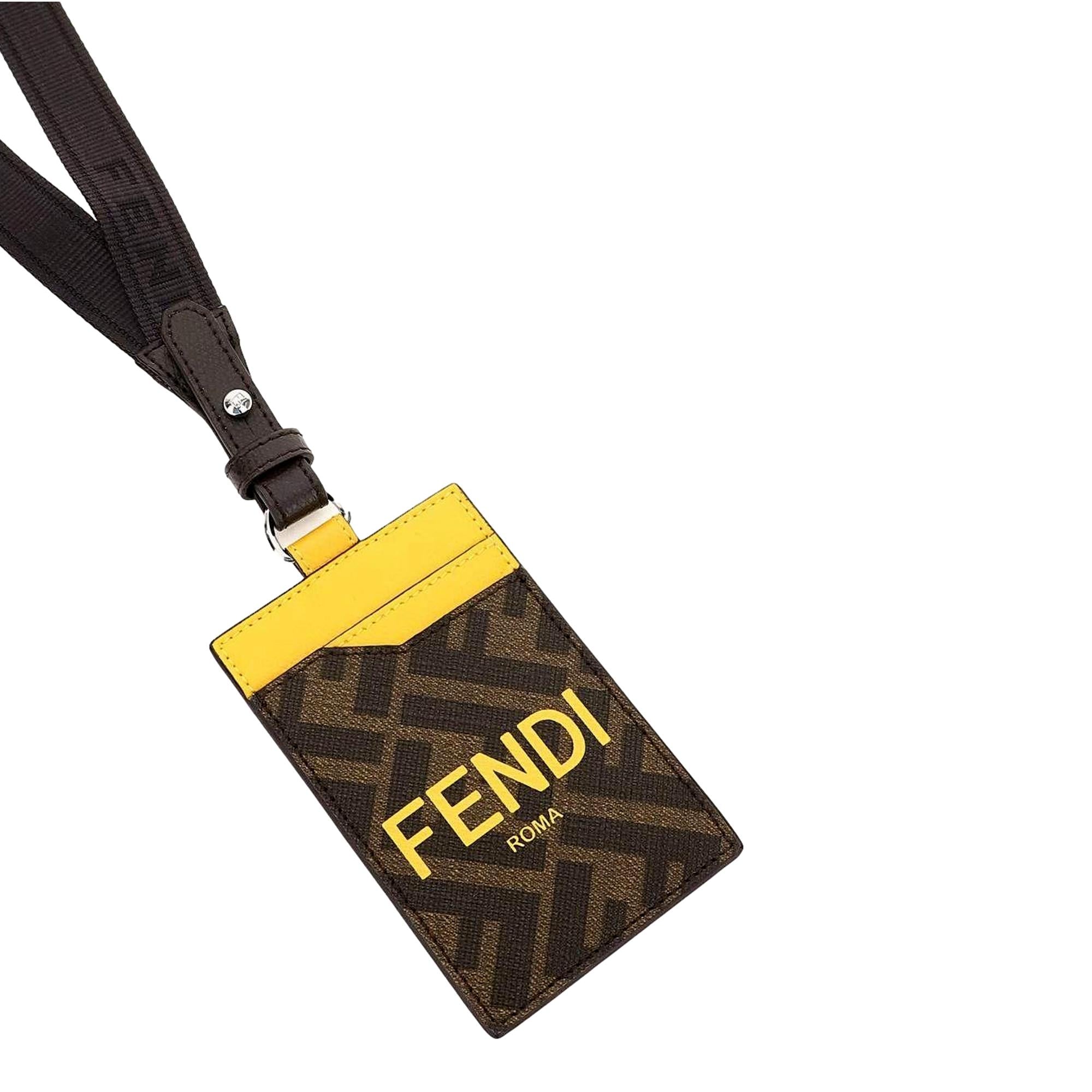 Fendi Zucca Canvas Cardholder Wallet Lanyard