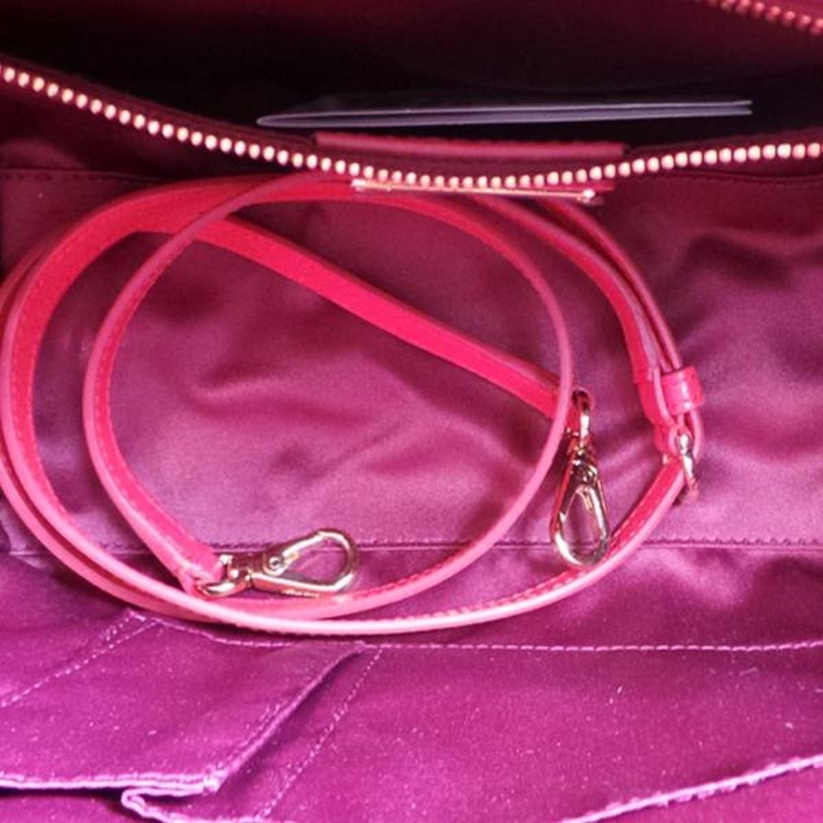 Ferragamo Beky Purple and Red Leather Tote/Shoulder Bag