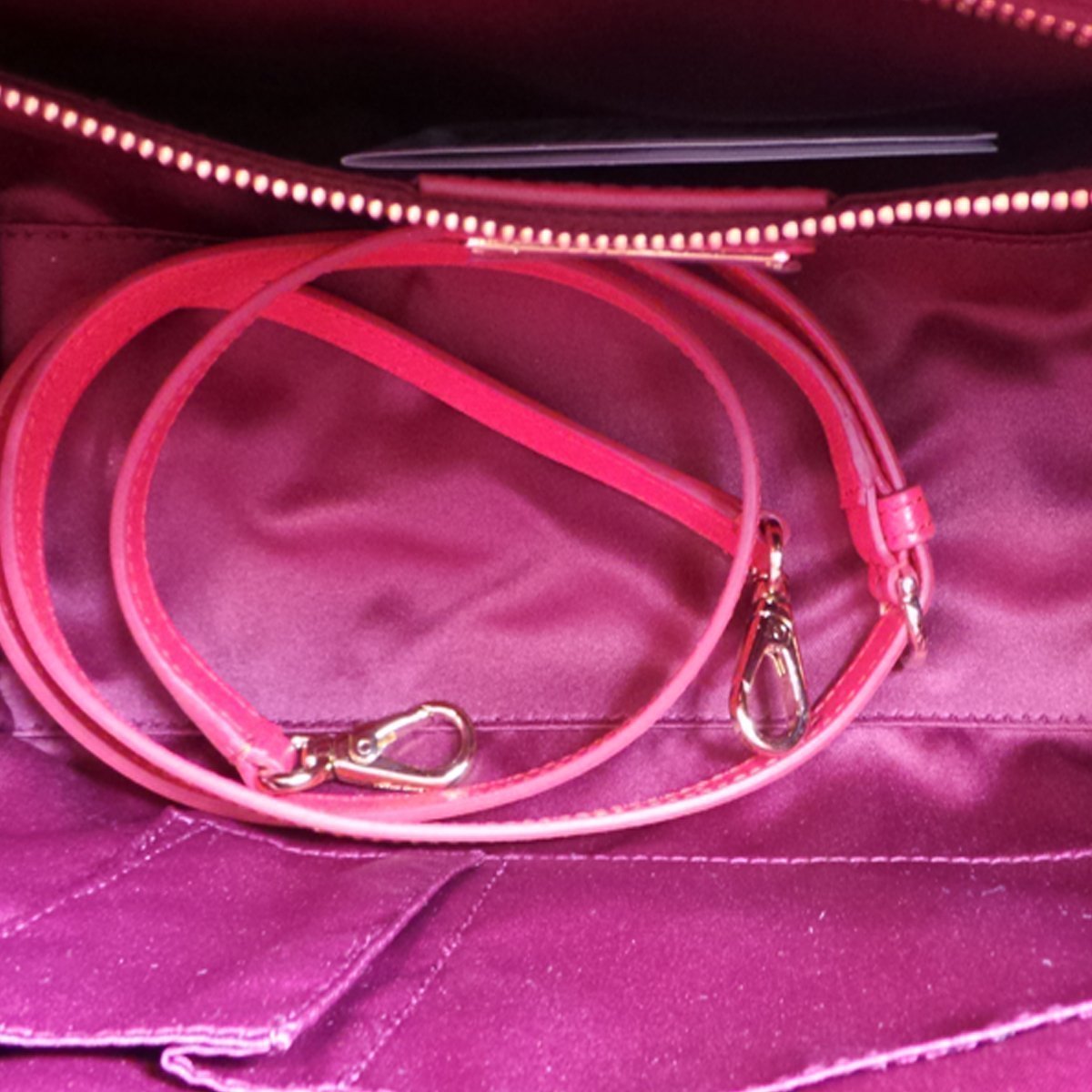 Ferragamo Beky Purple and Red Leather Tote/Shoulder Bag