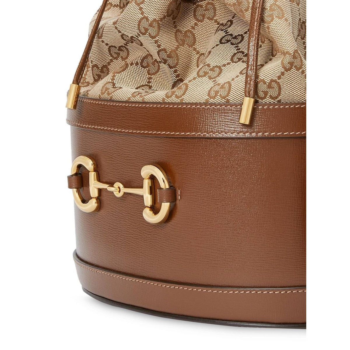 Gucci 1955 Horsebit Monogram Calfskin Drawstring Bucket Bag