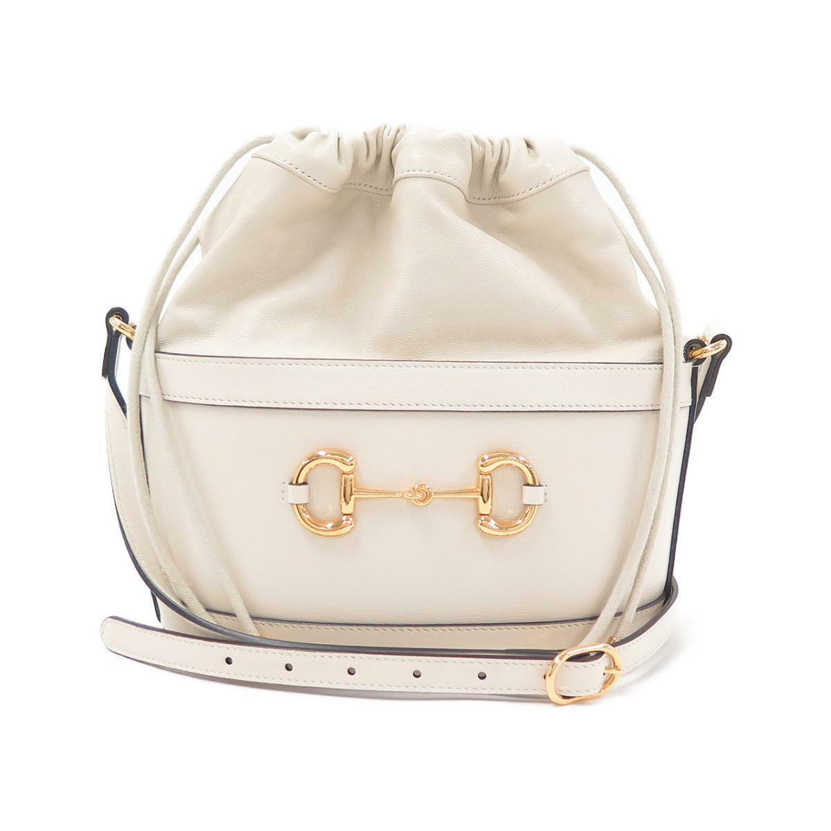 Gucci 1955 Horsebit White Leather Bucket Bag