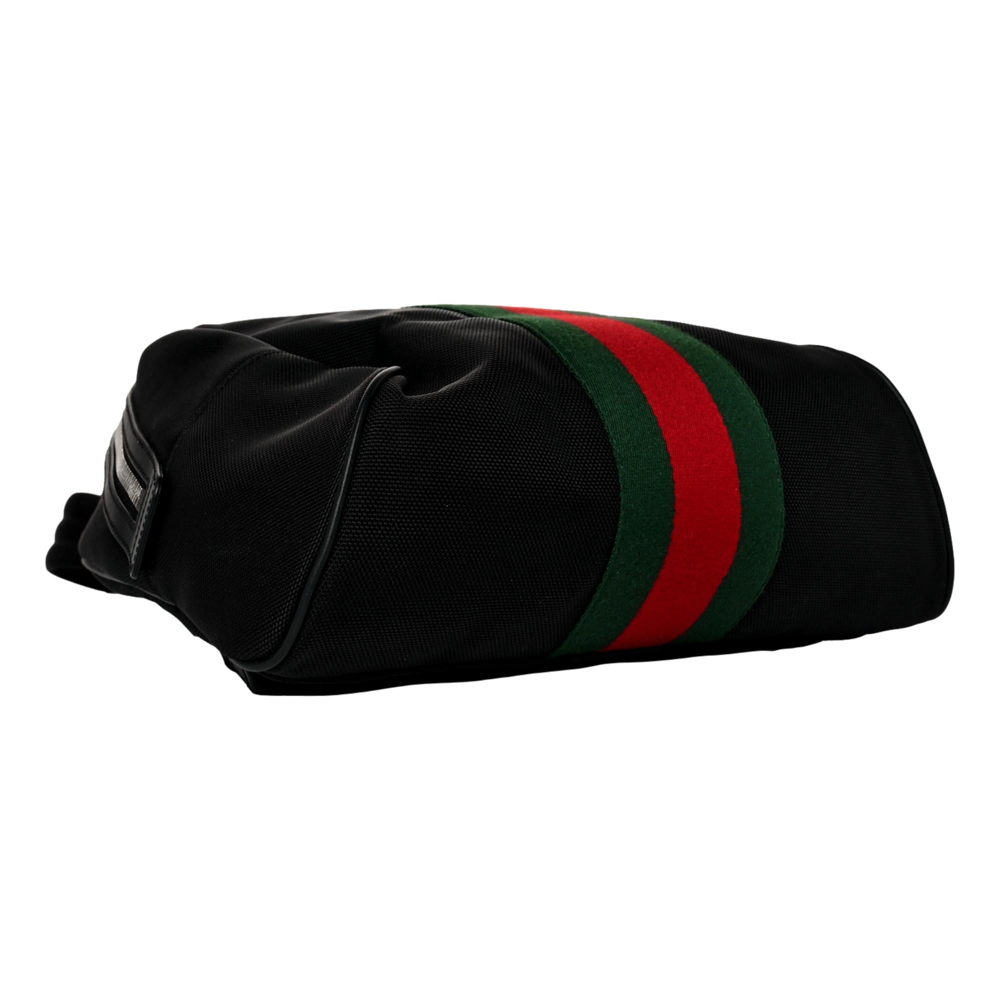 Gucci Black Canvas Web Stripe Backpack