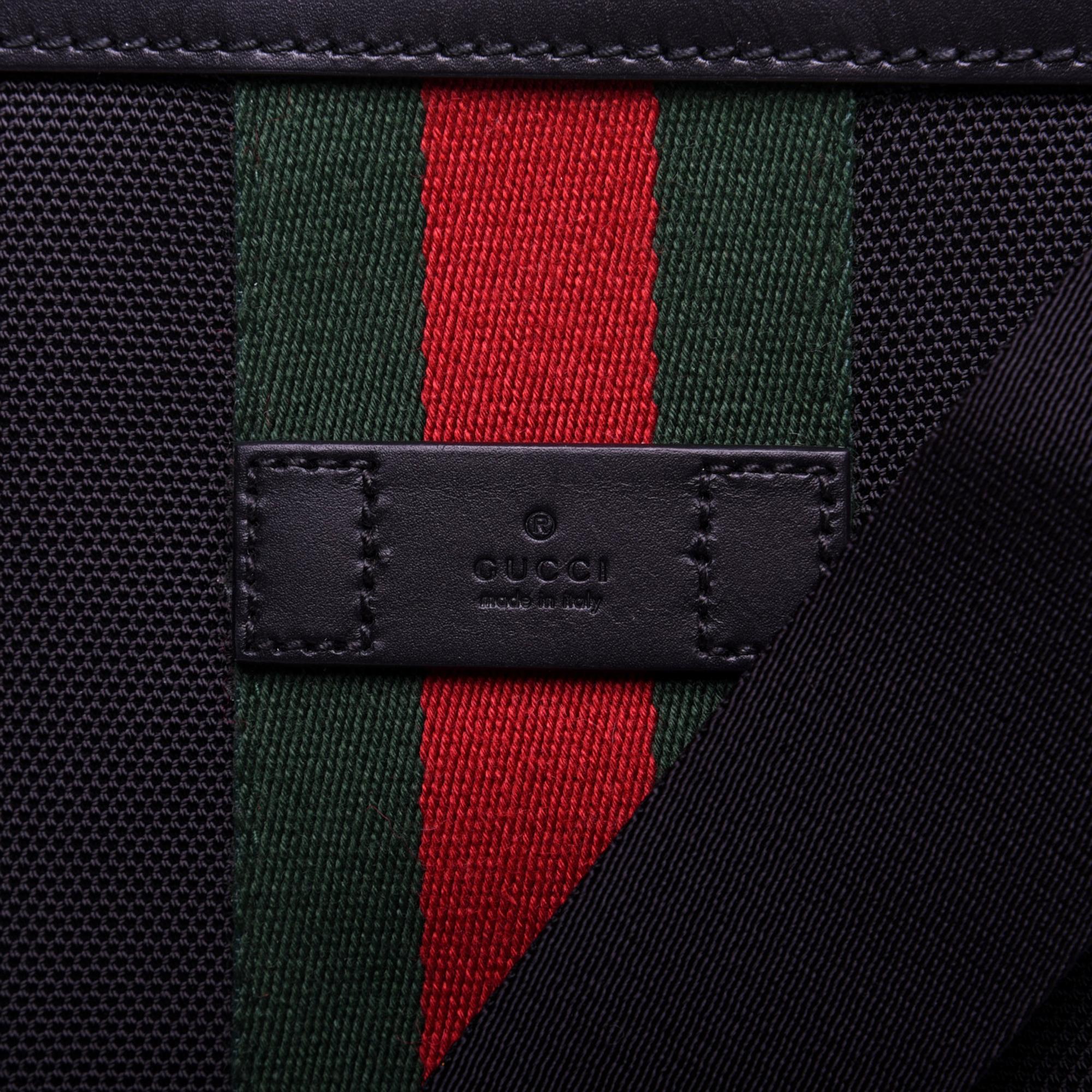 Gucci Black Canvas Web Stripe Crossbody Bag