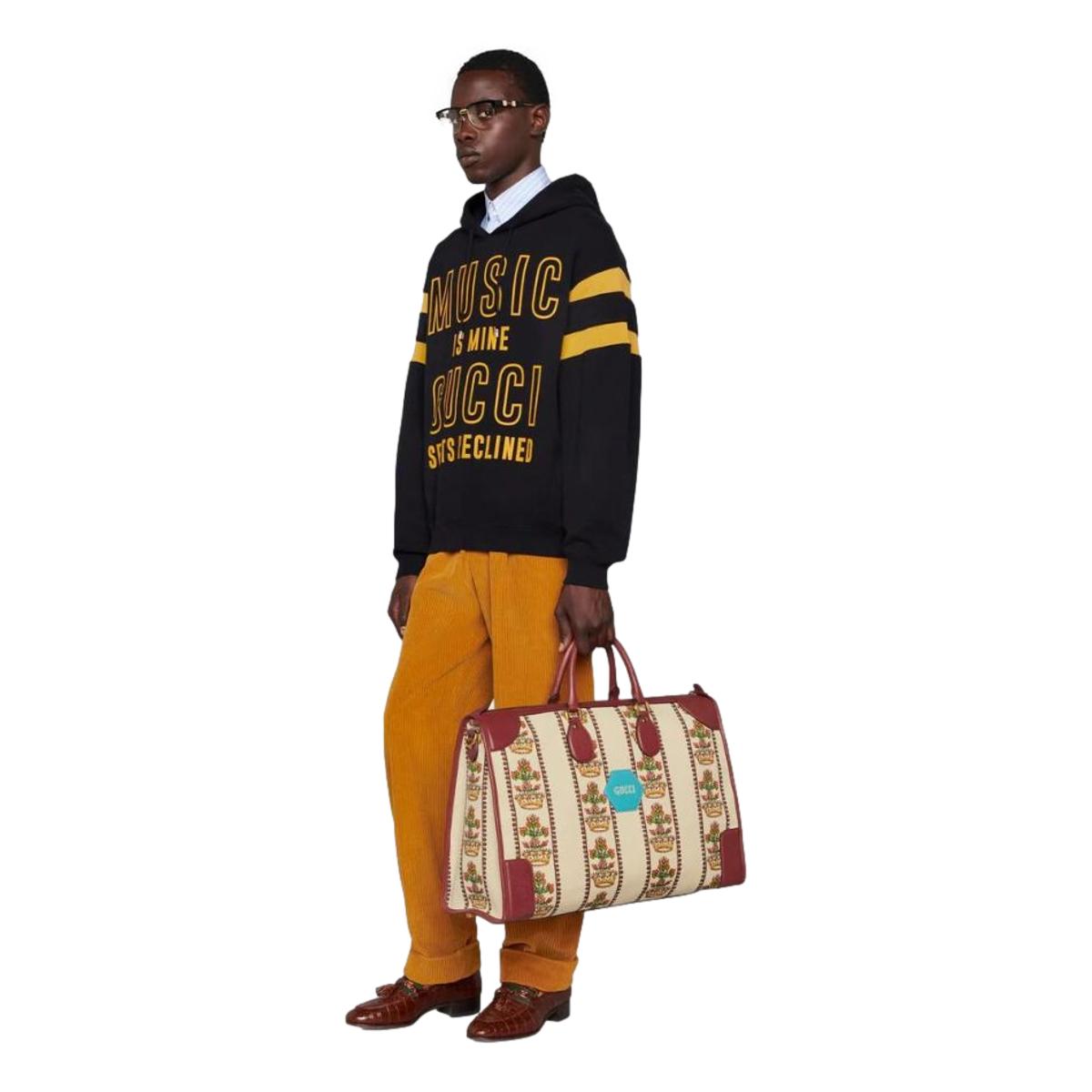 Gucci 100 Centennial Music Is Mine Jacquard Leather Duffel Bag