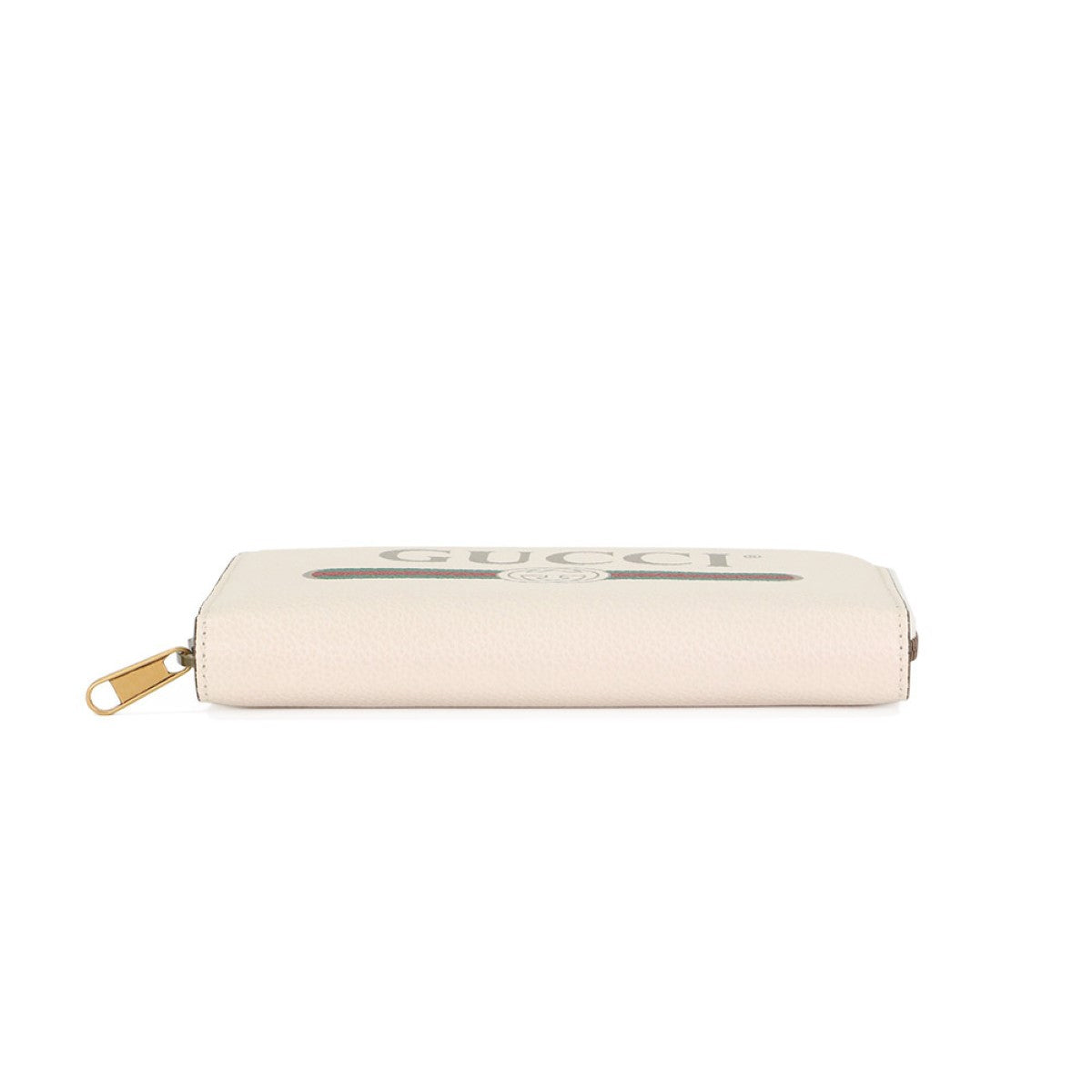 Gucci Cripto Logo White Leather Zip Around Continental Wallet