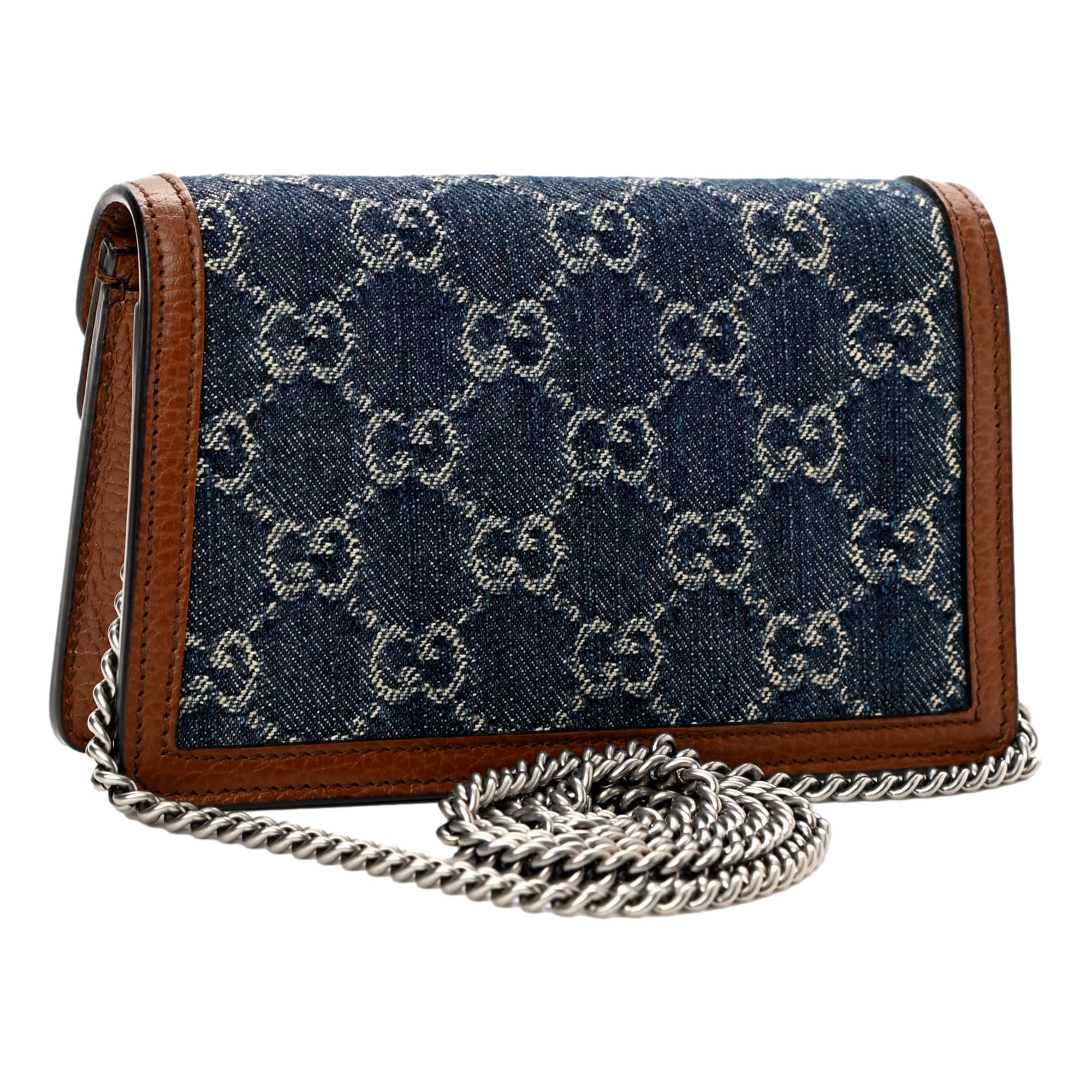 Gucci Dionysus Blue Denim Super Mini Shoulder Bag