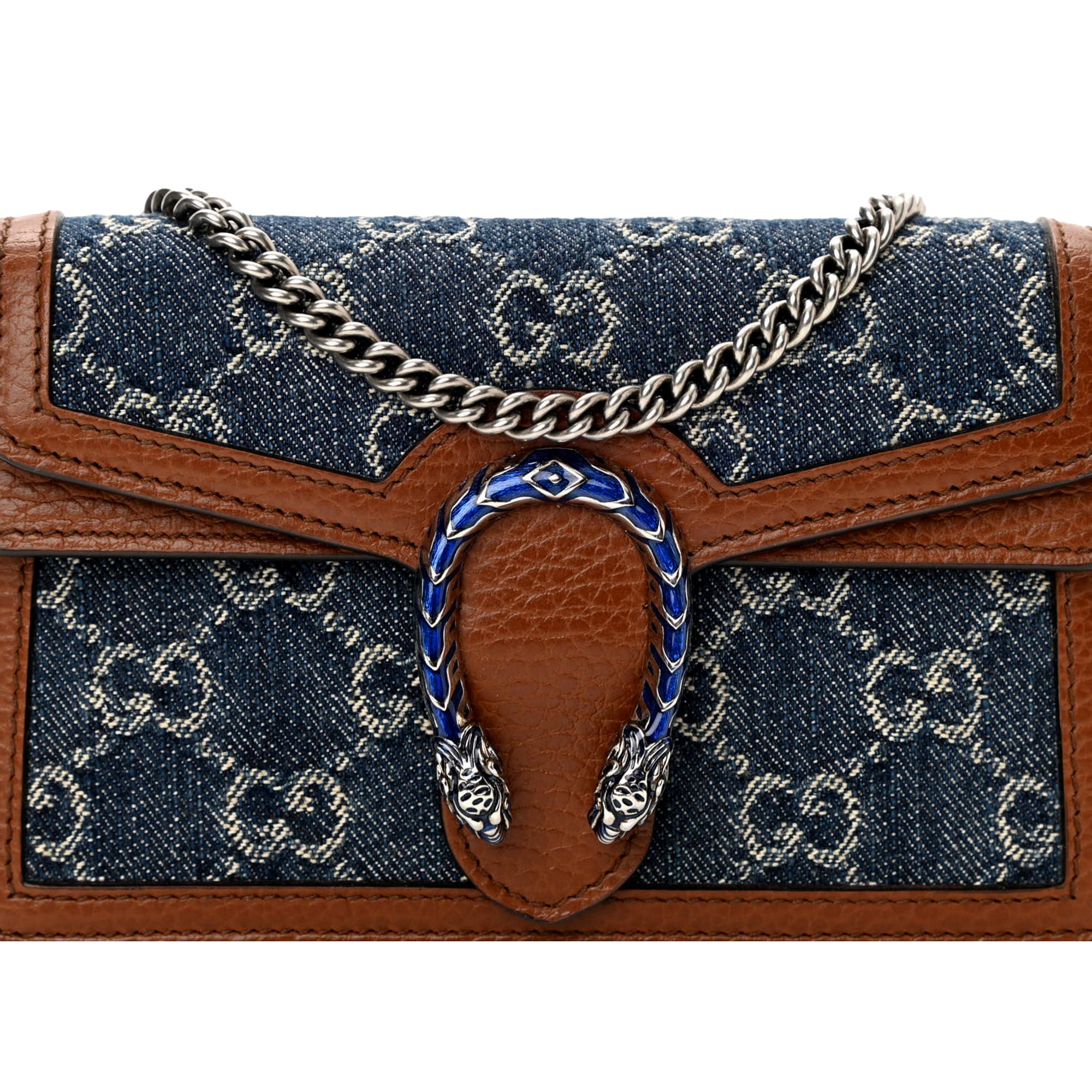 Gucci Dionysus Blue Denim Super Mini Shoulder Bag