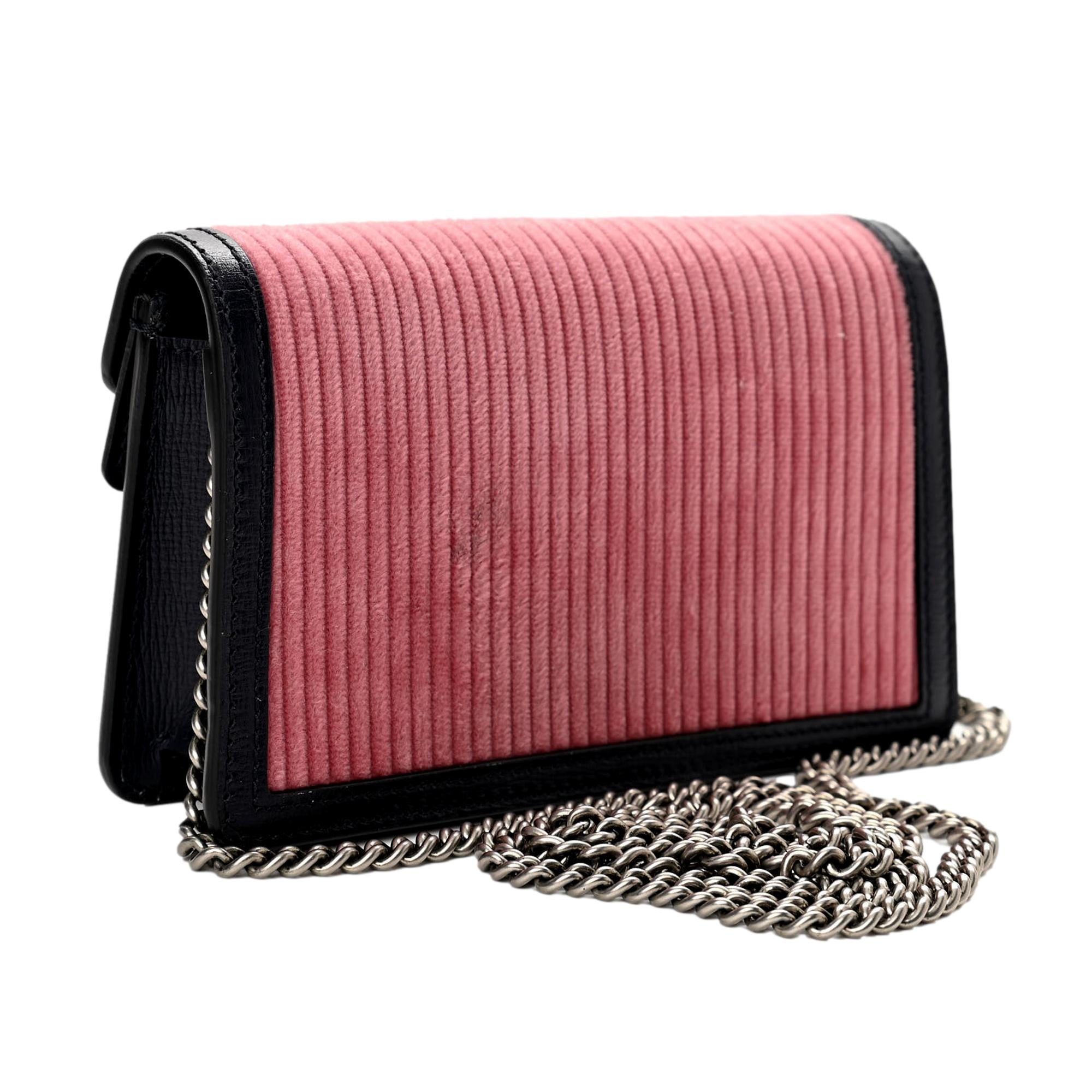 Gucci Dionysus Pink Corduroy Super Mini Shoulder Bag