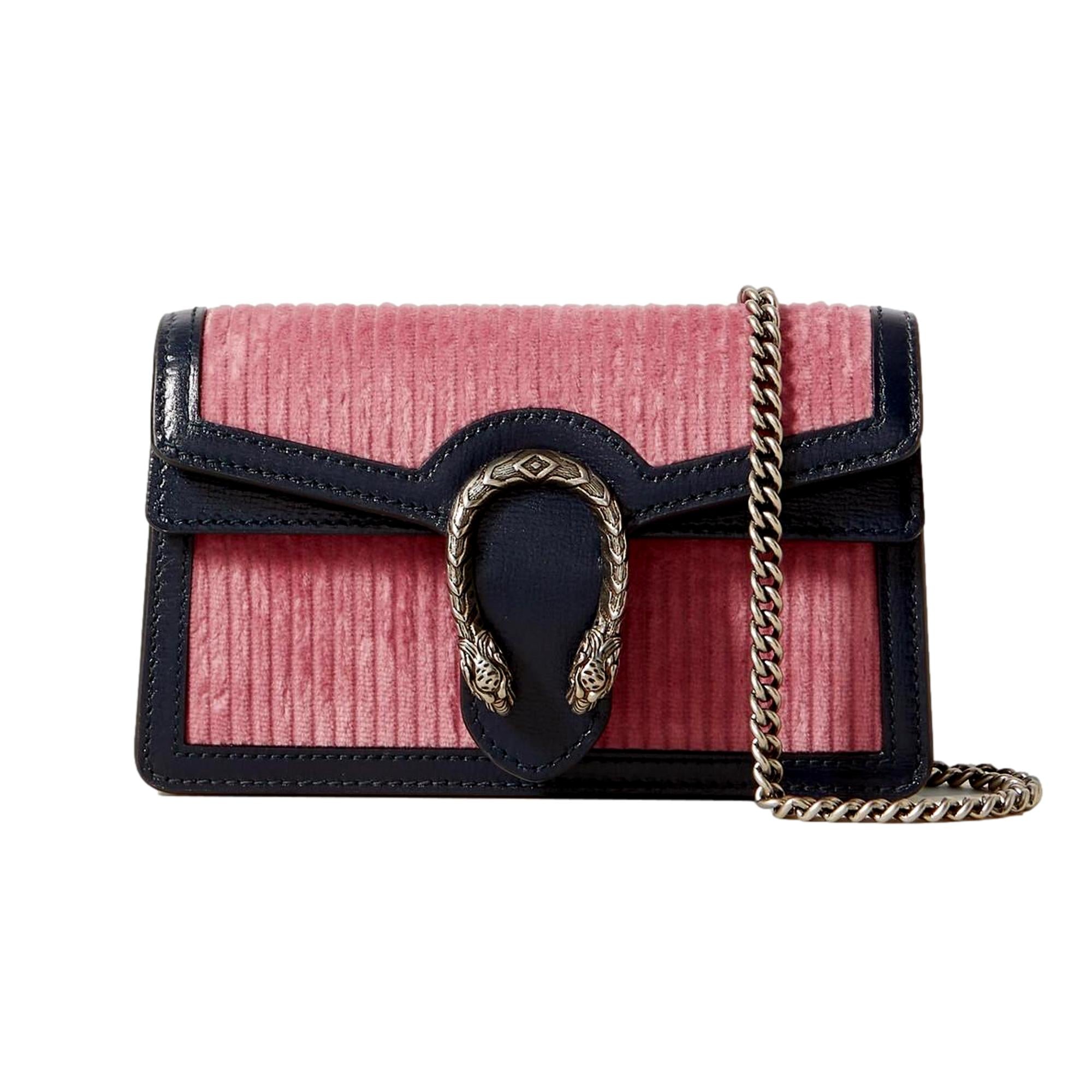 Gucci Dionysus Pink Corduroy Super Mini Shoulder Bag