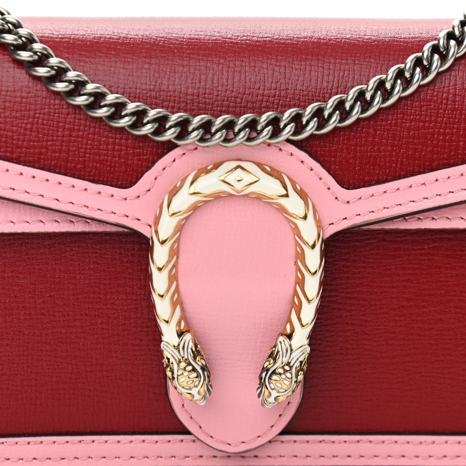 Gucci Dionysus Red Pink Calfskin Leather Super Mini Shoulder Bag