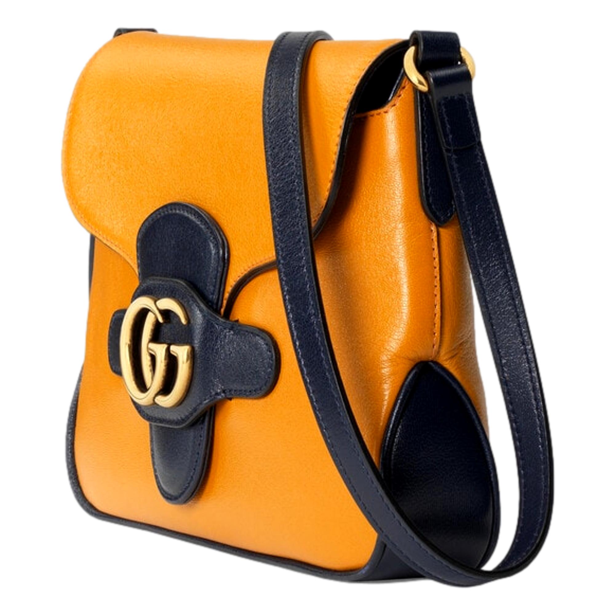 Gucci GG Burnt Orange Two-Tone Leather Shoulder Bag