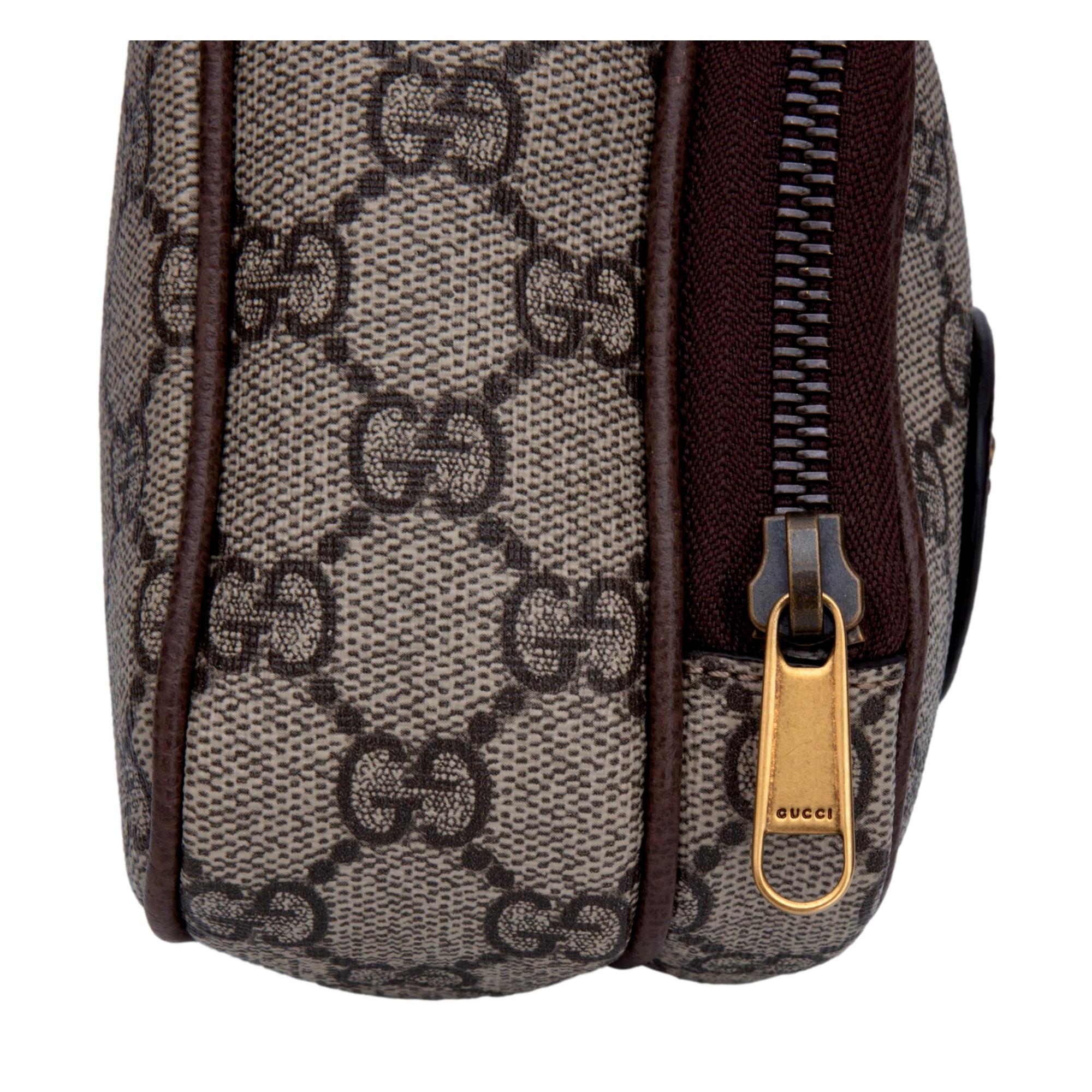 Gucci GG Monogram Tiger Beige Coated Canvas Mini Bag Crossbody