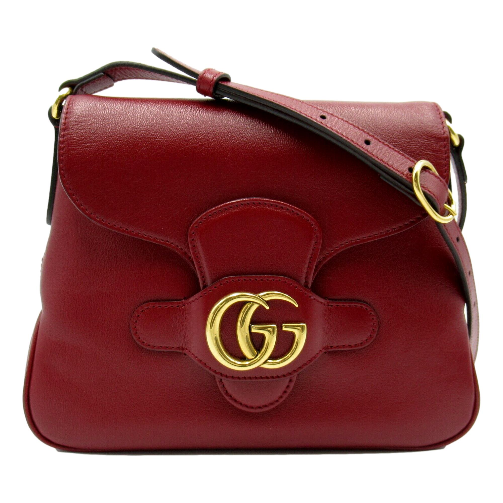 Gucci GG Red Calf Leather Shoulder Bag