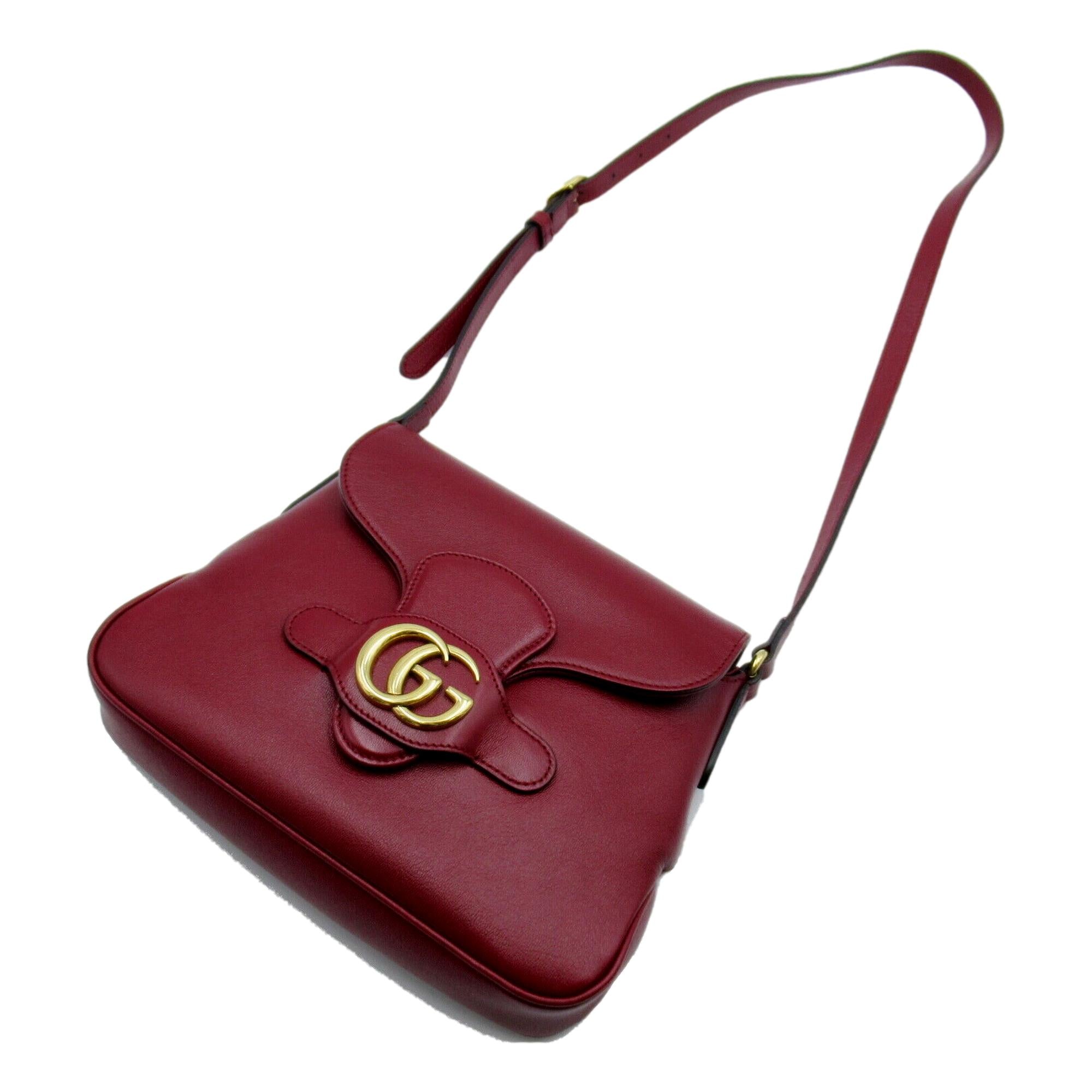 Gucci GG Red Calf Leather Shoulder Bag