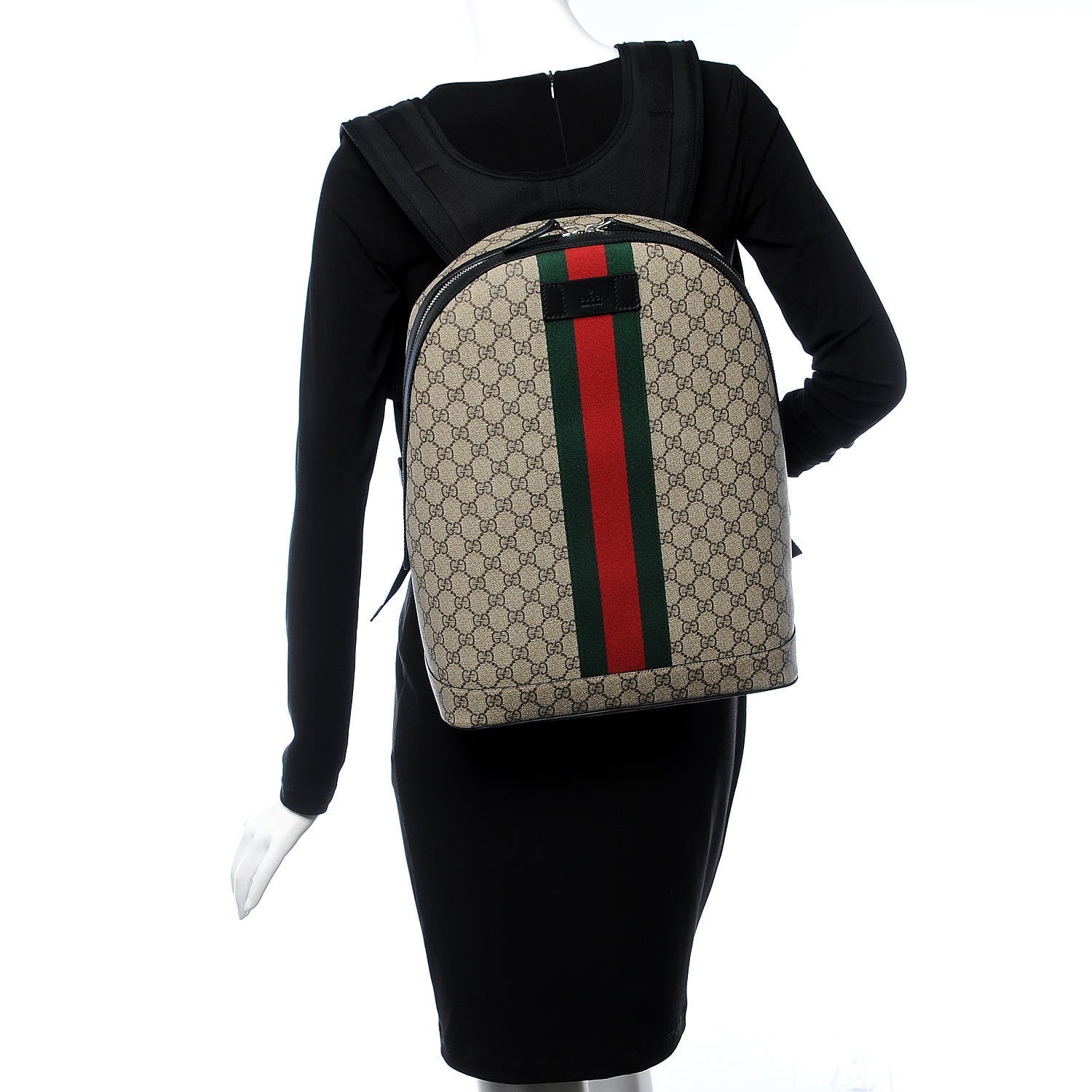 Gucci GG Supreme Backpack with Web Stripe