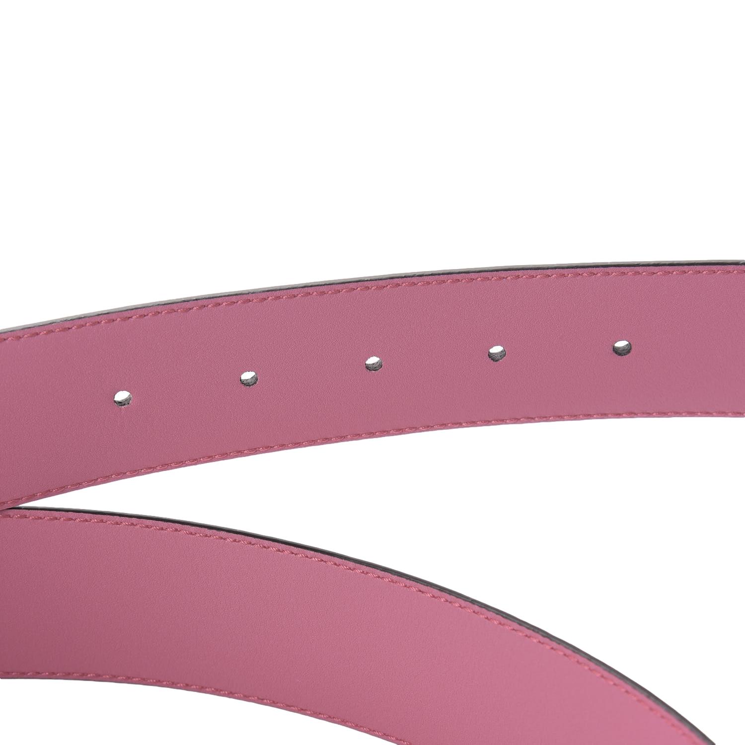 Gucci Glossy Pink Leather Interlocking GG Buckle 90/36 Belt