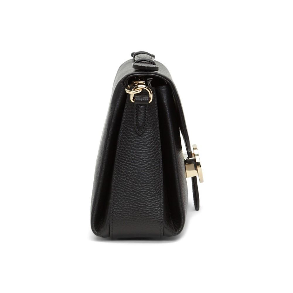 Gucci Interlocking G Black Leather Chain Shoulder Bag