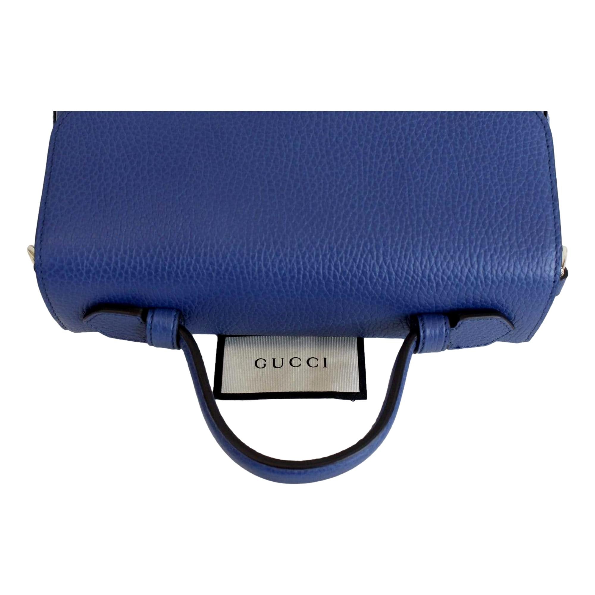 Gucci Interlocking G Caspian Blue Leather Chain Shoulder Bag