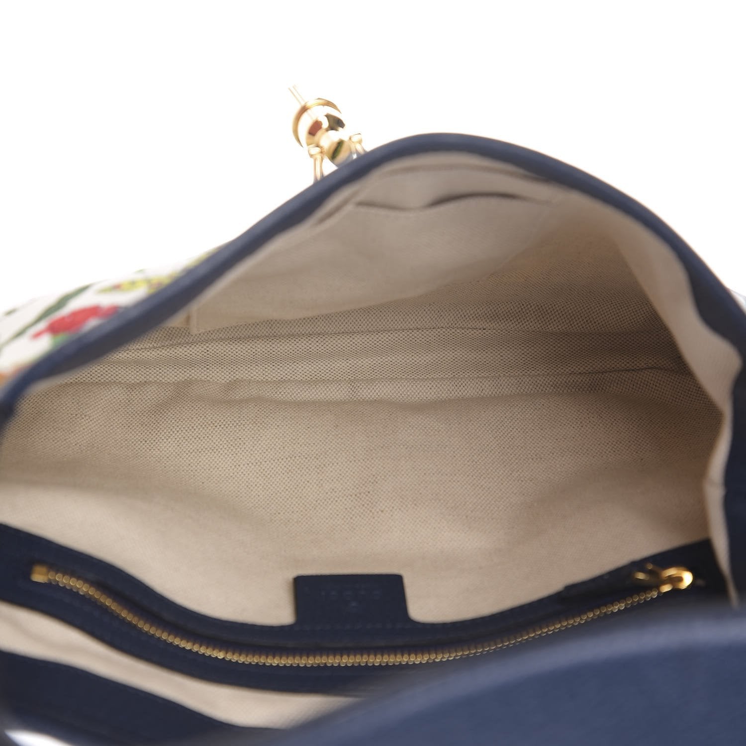 Gucci Jackie Flora Canvas White Blue Agata Hobo Bag