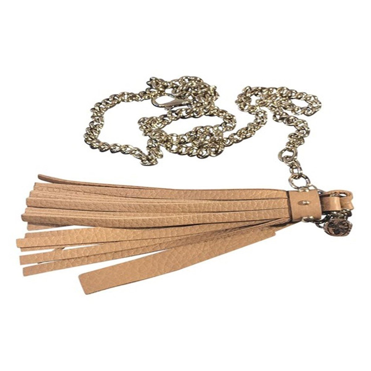 Gucci Leather Tassel GG Gold Chain Camelia Beige Belt Size (32)