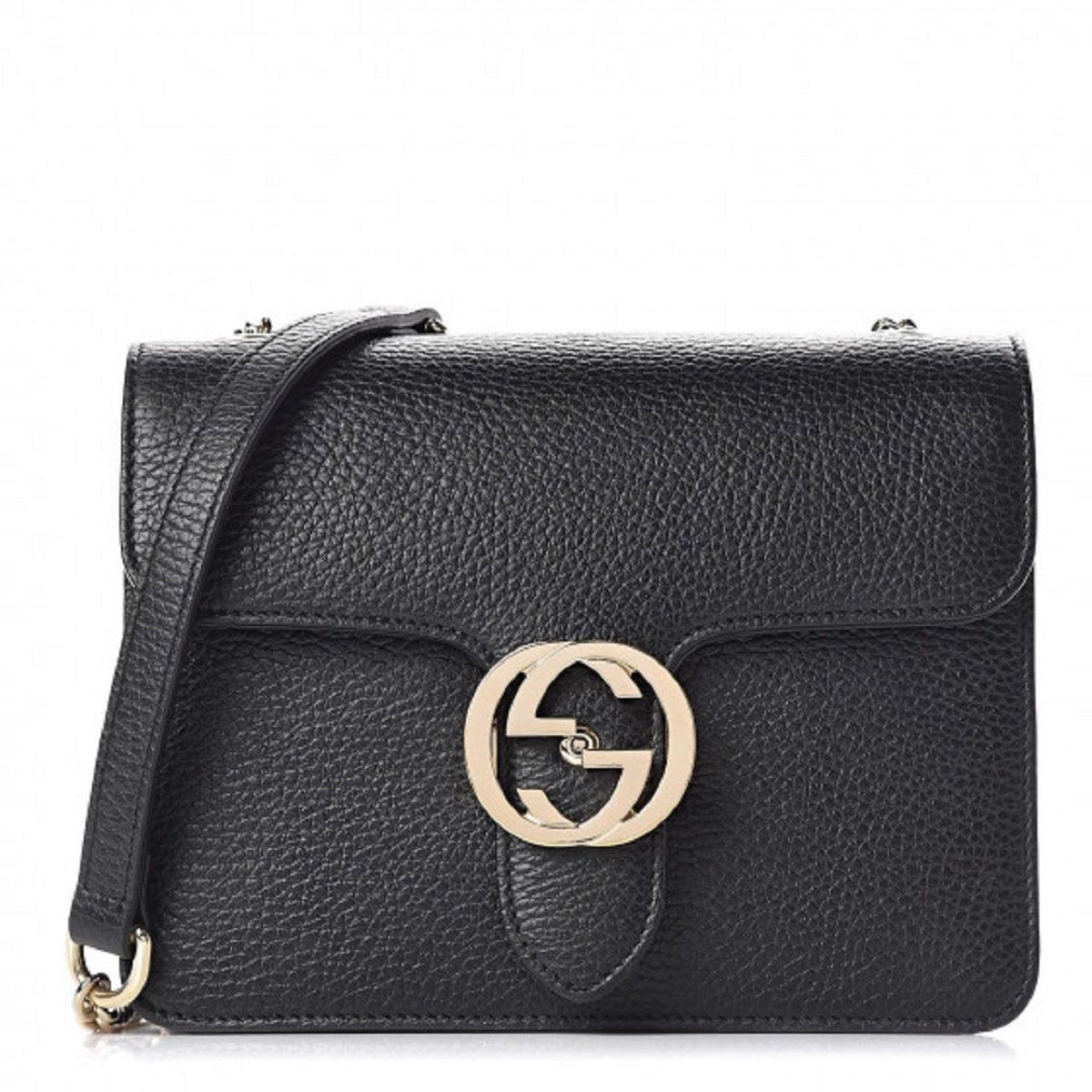 Gucci Black Icon GG Interlocking Small Crossbody Bag