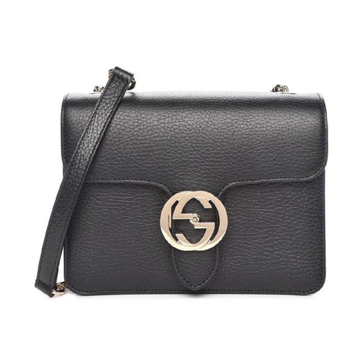 Gucci Black Icon GG Interlocking Small Crossbody Bag