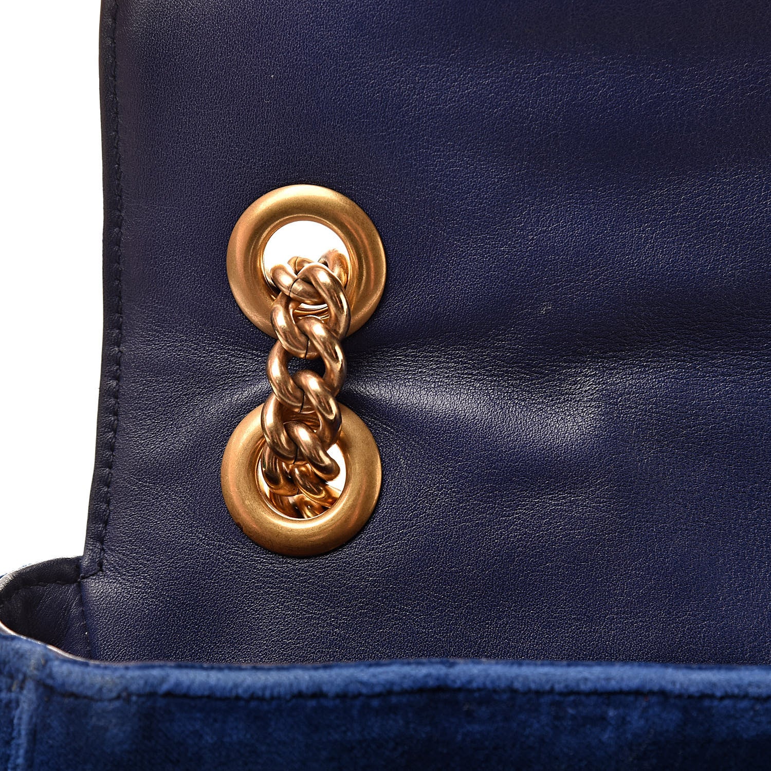 Gucci Marmont Cobalt Blue Velvet Matelasse Shoulder Bag