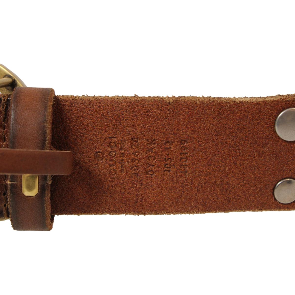 Gucci Marmont GG Brown Leather Studded Belt 105/42