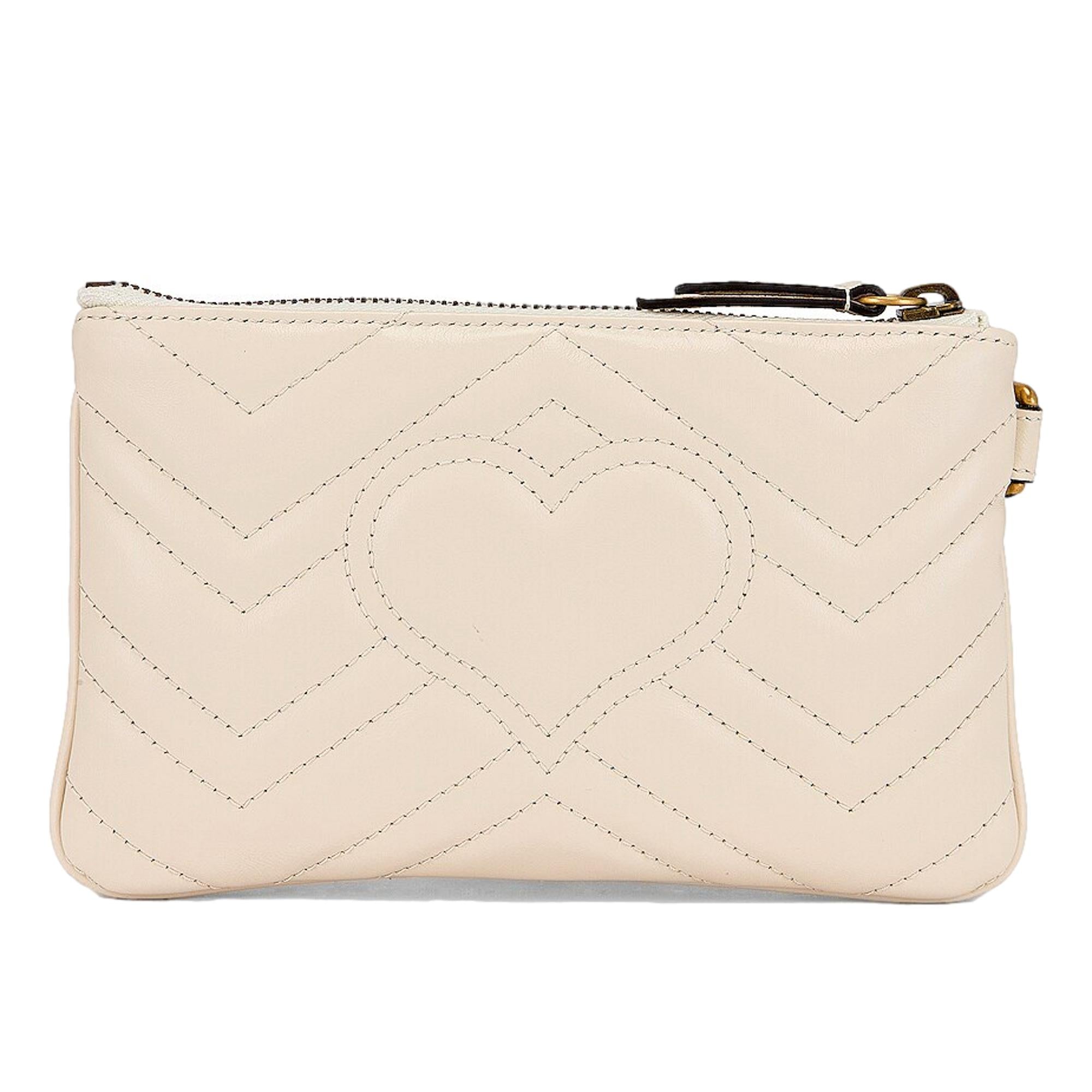 Gucci Marmont Mystic White Wristet Clutch