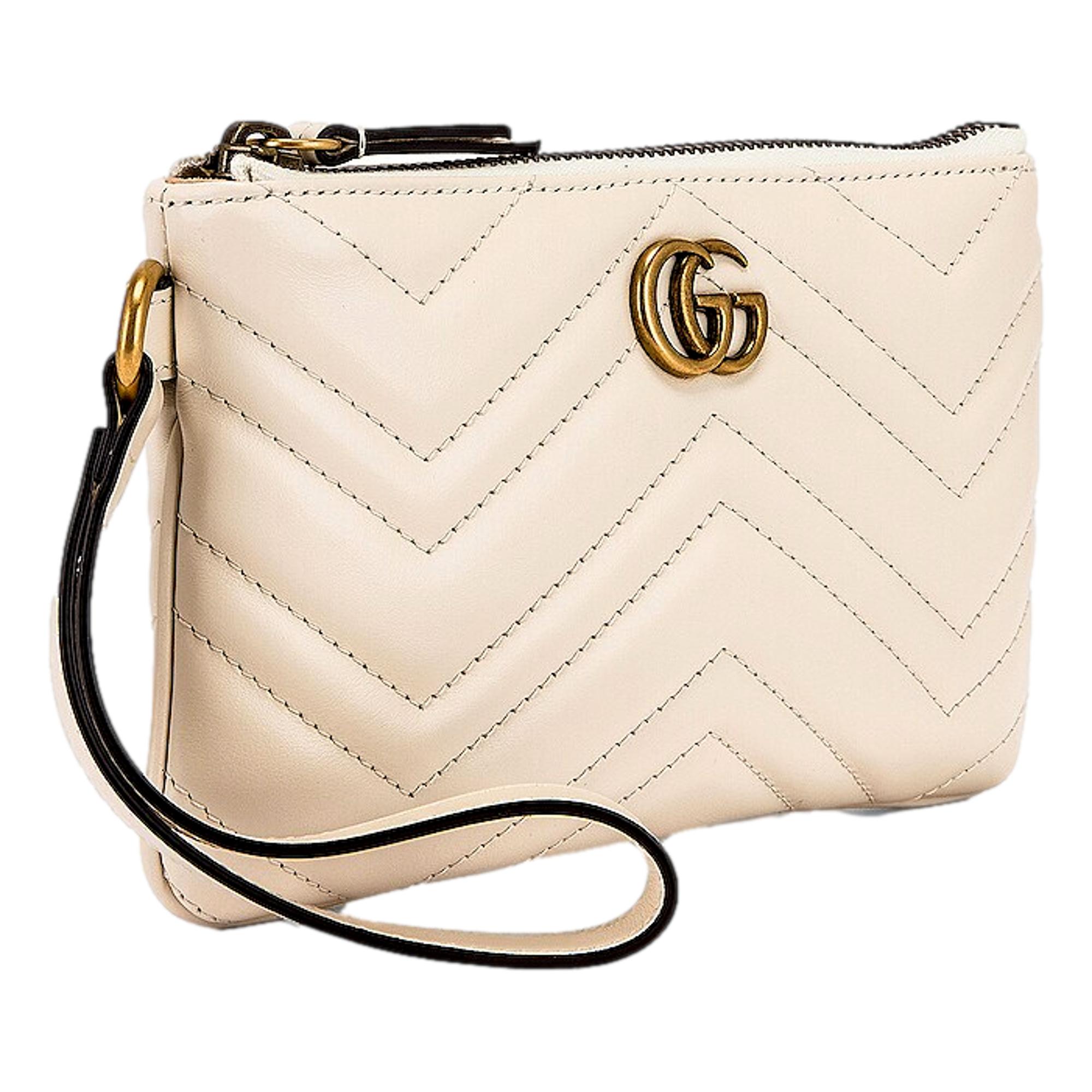 Gucci Marmont Mystic White Wristet Clutch