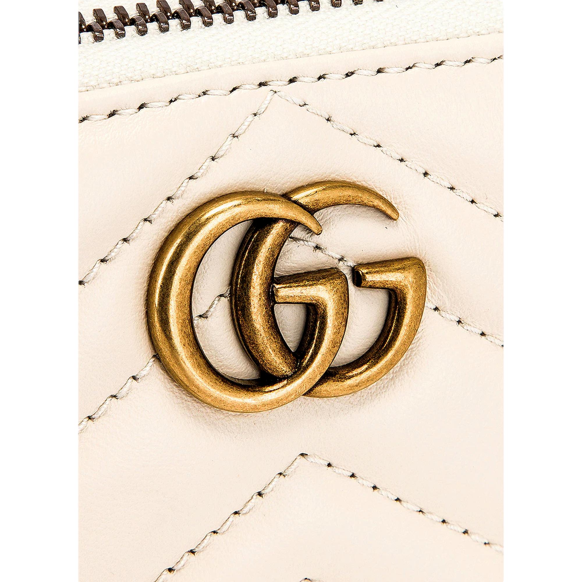 Gucci Marmont Mystic White Wristet Clutch