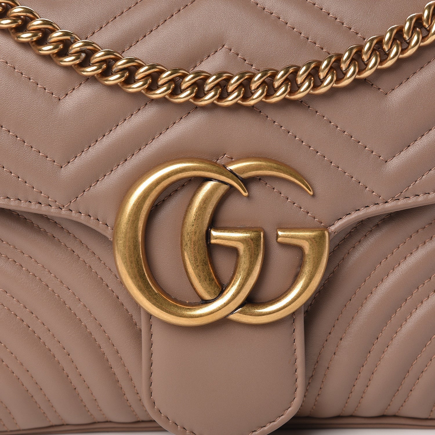 Gucci Marmont Porcelain Rose Leather GG Matelasse Shoulder Bag