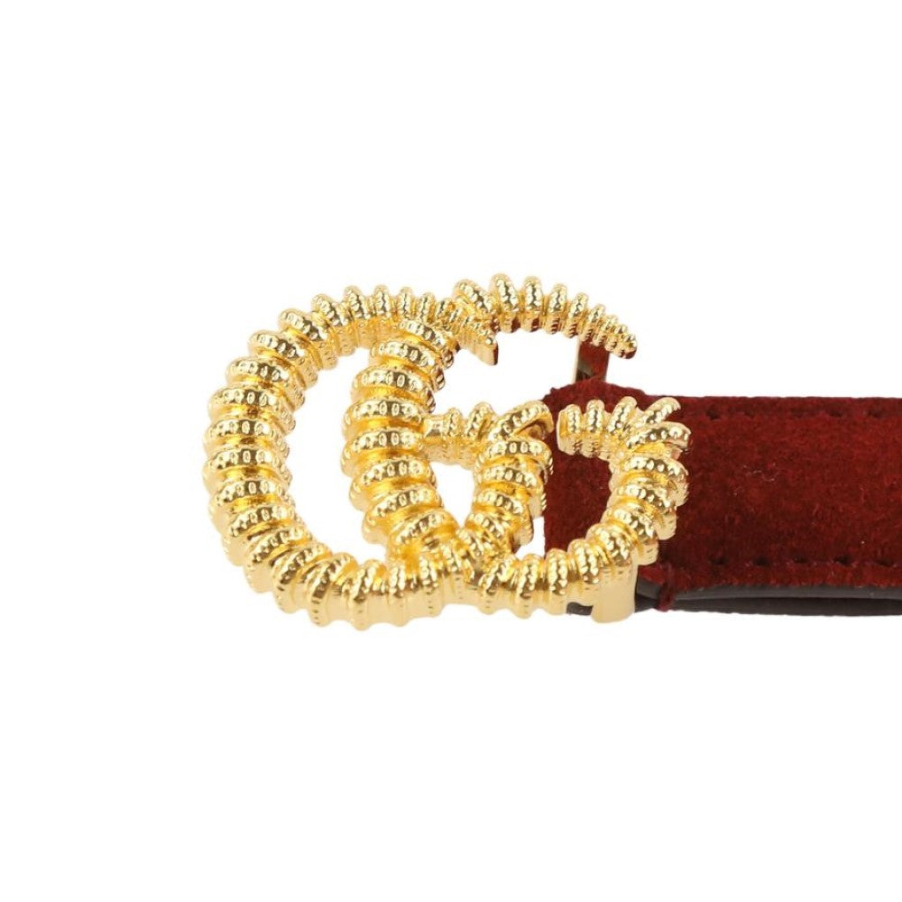 Gucci Marmont Red Suede Torchon GG Buckle Belt Size 95/38