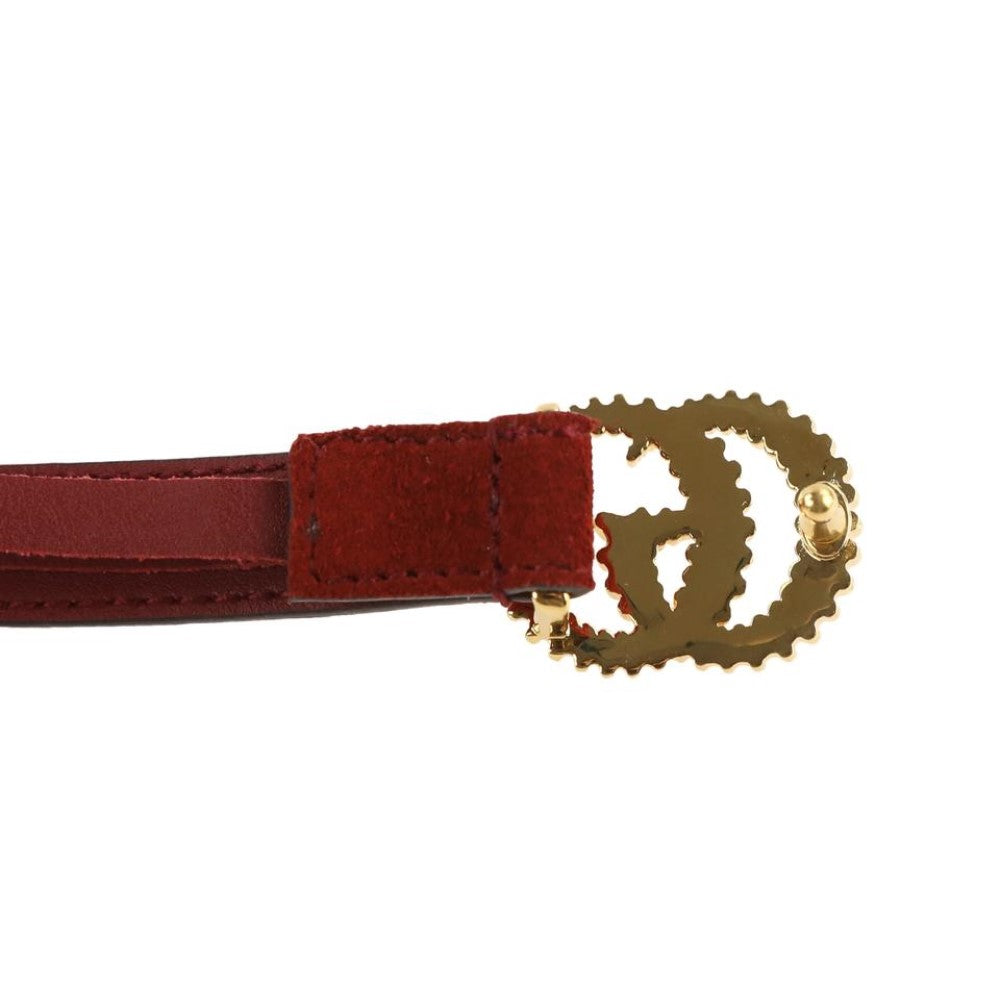 Gucci Marmont Red Suede Torchon GG Buckle Belt Size 95/38