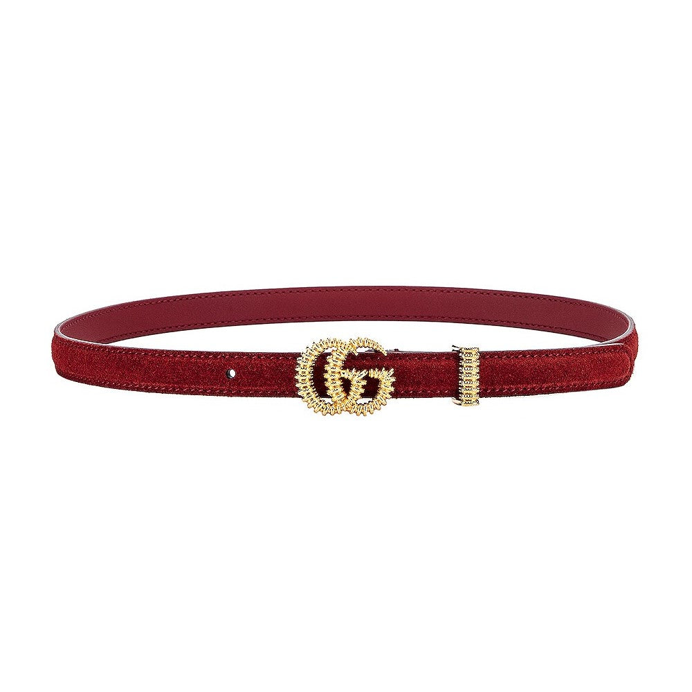 Gucci Marmont Red Suede Torchon GG Buckle Belt Size 95/38