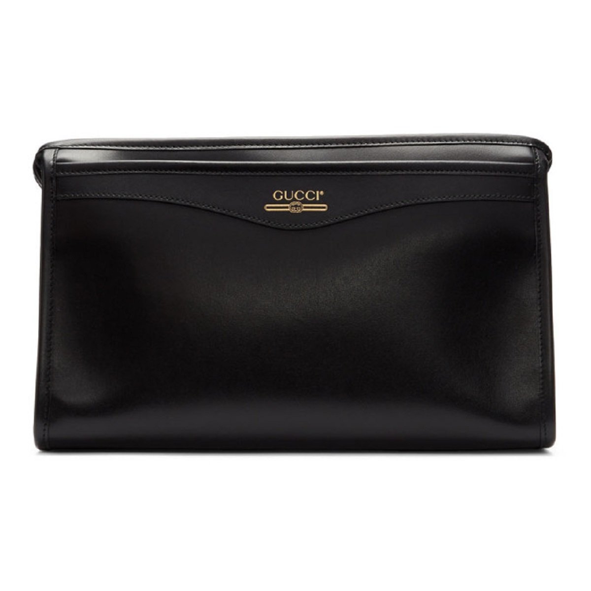 Gucci Unisex Maurem Black Leather Pouch Clutch Travel Bag