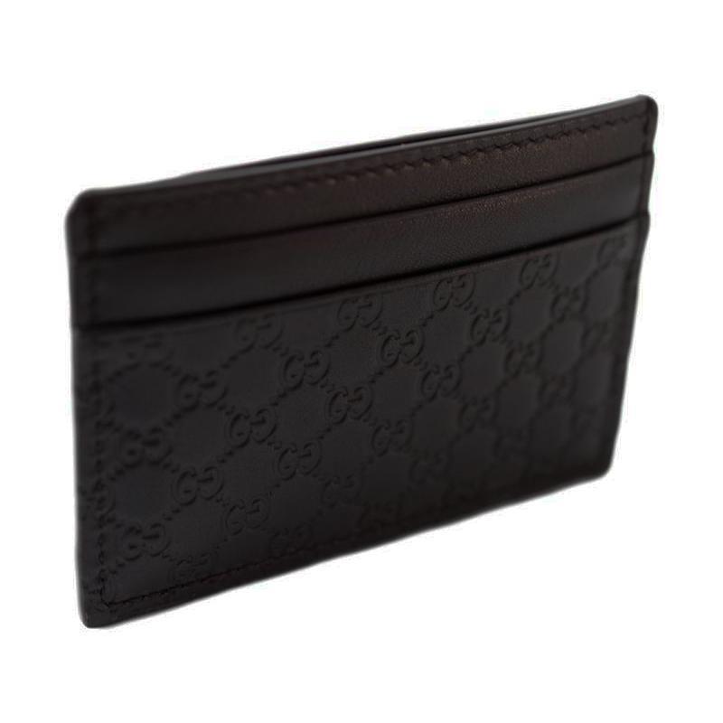 Gucci Microguccissima Black Leather Logo Card Case