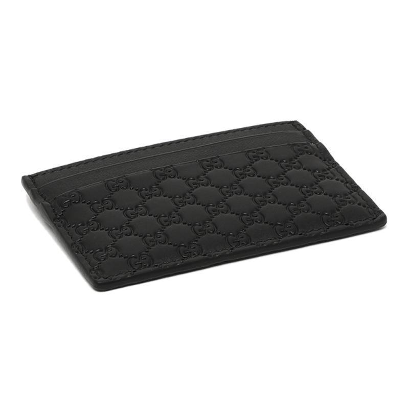 Gucci Microguccissima Black Leather Logo Card Case