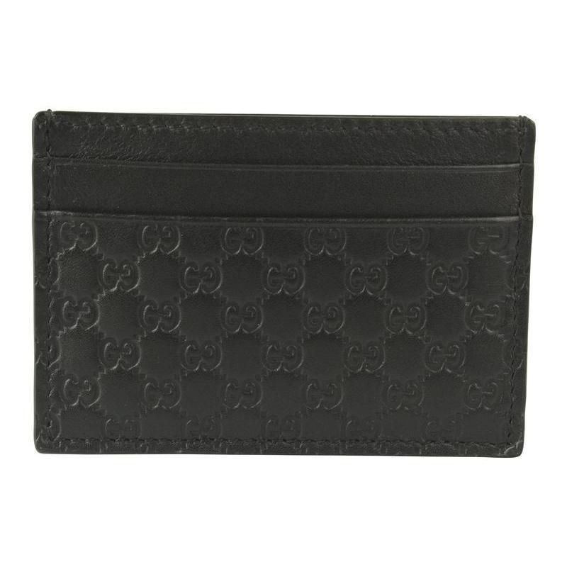 Gucci Microguccissima Black Leather Logo Card Case