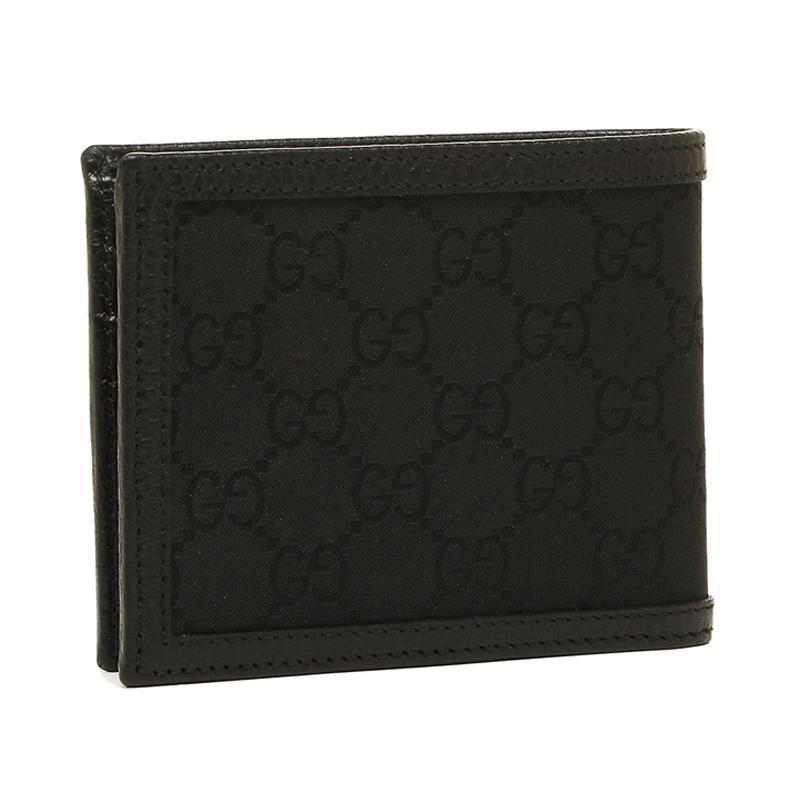 Gucci Men's GG Canvas Web Black Bifold Wallet