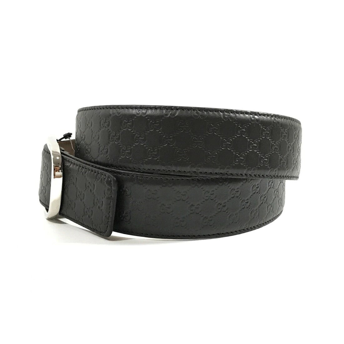 Gucci Men's Microguccissima Black Leather Belt Size 95/38