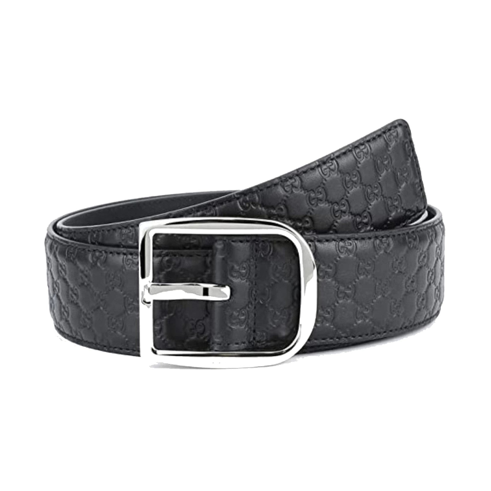 Gucci Men's Microguccissima Black Leather Belt Size 95/38